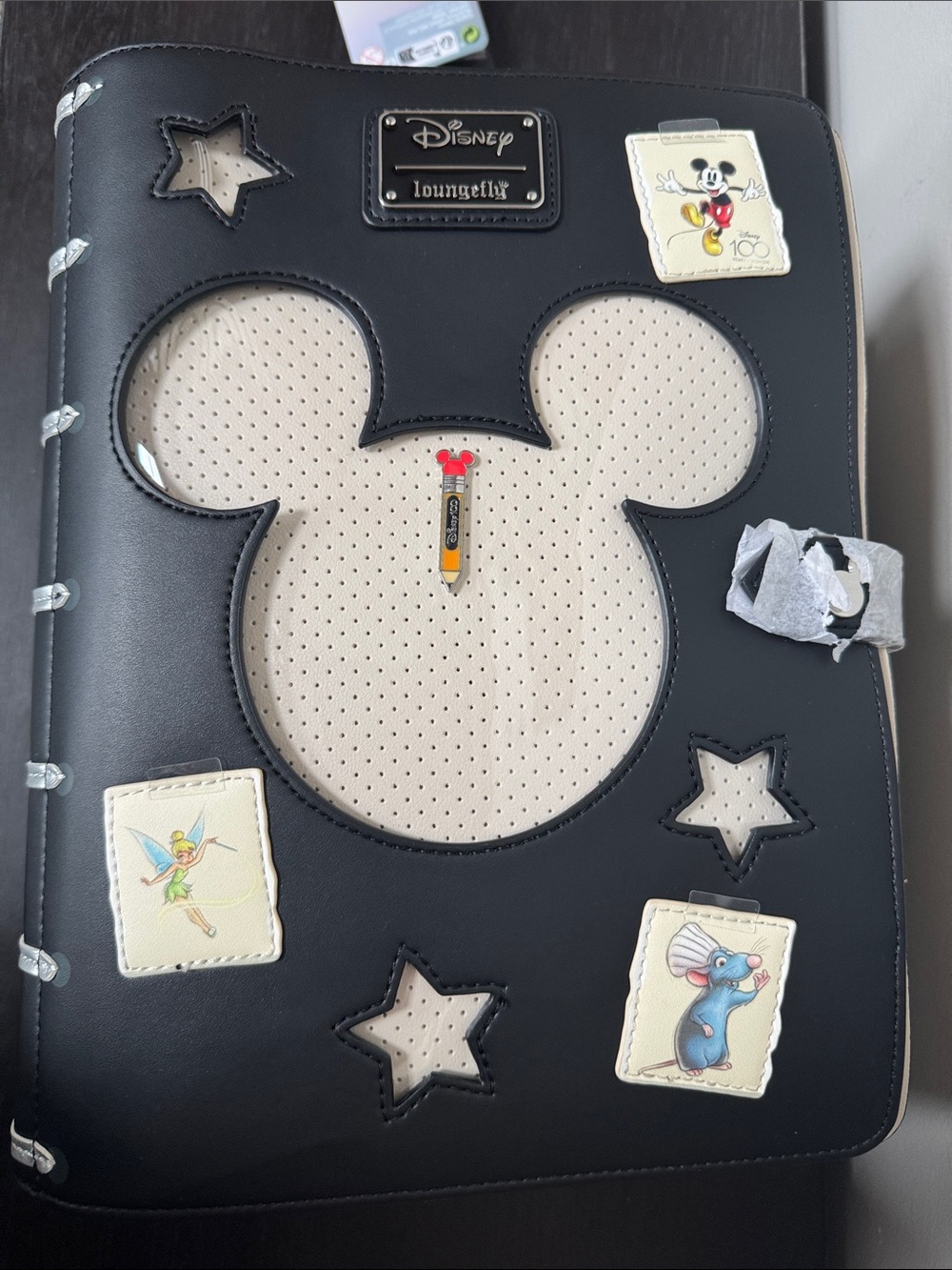 Loungefly Disney 100 Mickey Mouse Sketchbook Set- backpack, wallet and ears - Picture 6 of 16